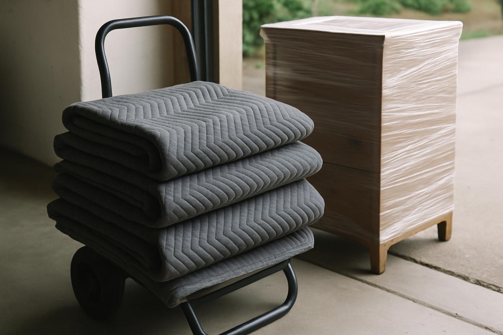 F Sharp Moving - moving truck and wrapped furniture in Richmond